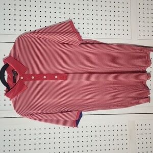 RLX Ralph Lauren Size XL Red and White Striped Performance Wicking